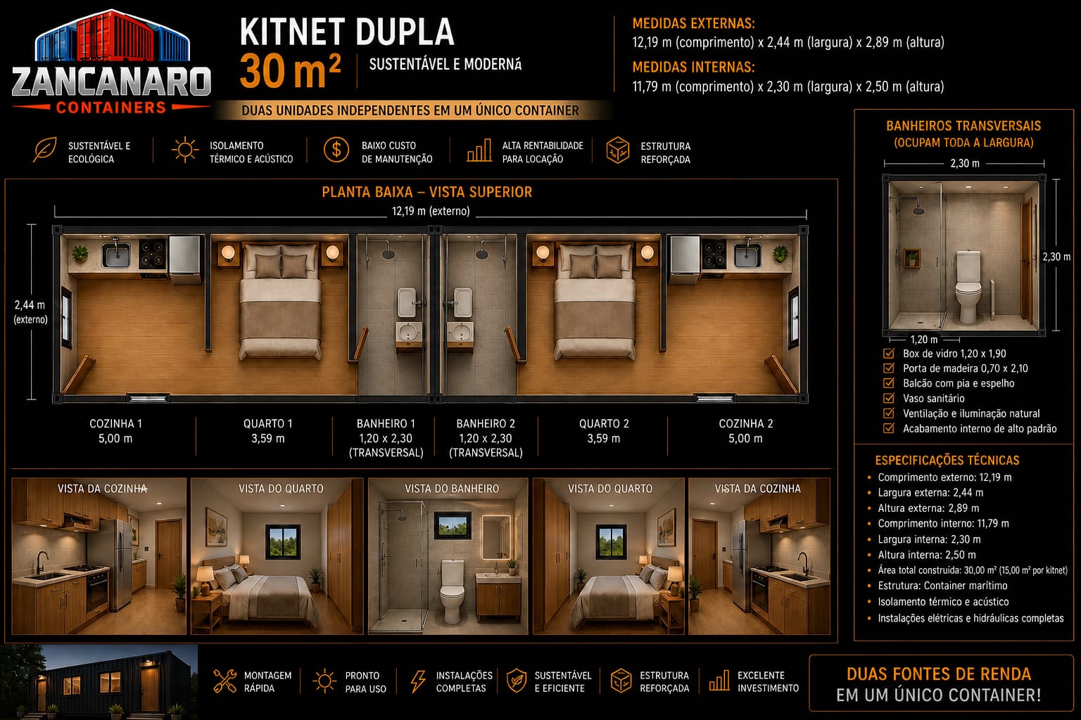 Kitnet Dupla 30m²