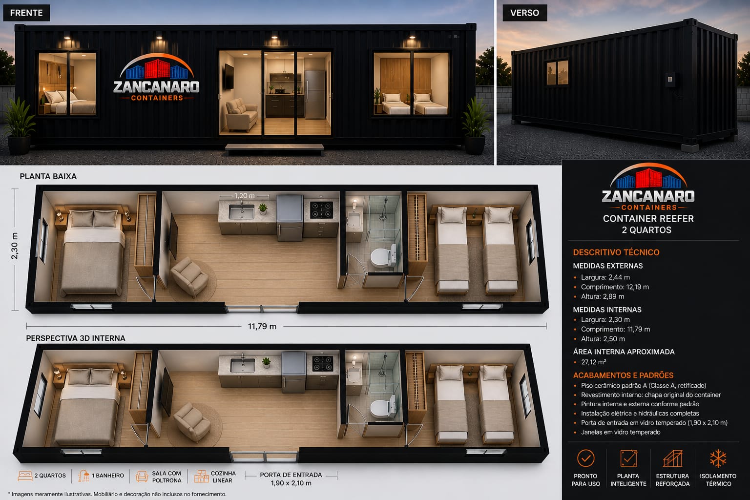 Container Reefer 2 Quartos